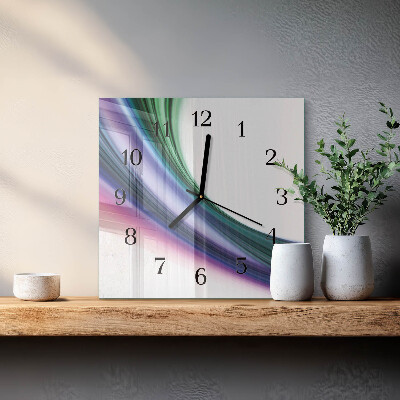 Wanduhr aus glas Abstrakte Linien