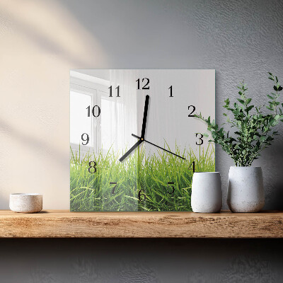 Wanduhr aus glas Gras