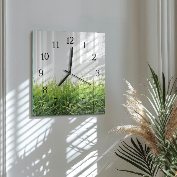 Wanduhr aus glas Gras