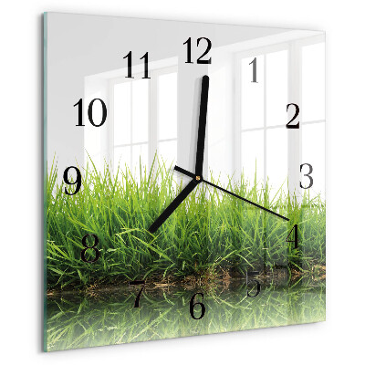 Wanduhr aus glas Gras