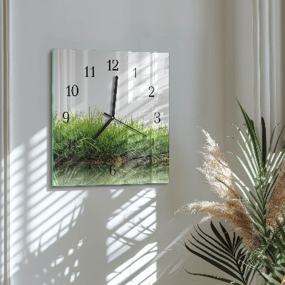 Wanduhr aus glas Gras