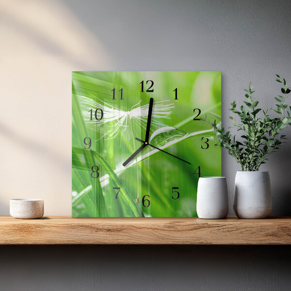 Wanduhr aus glas Gras