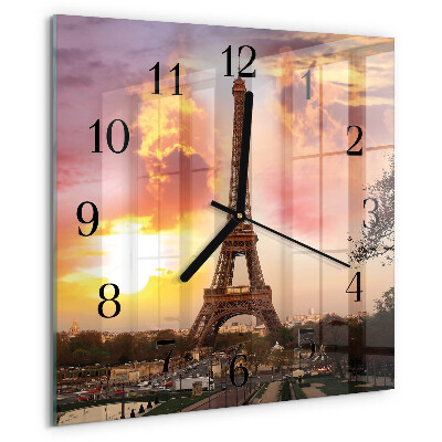 Wanduhr aus glas Eiffelturm Paris
