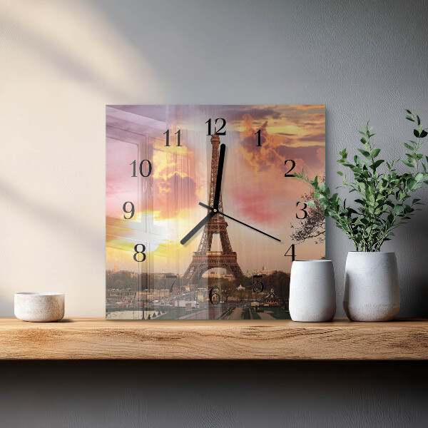 Wanduhr aus glas Eiffelturm Paris