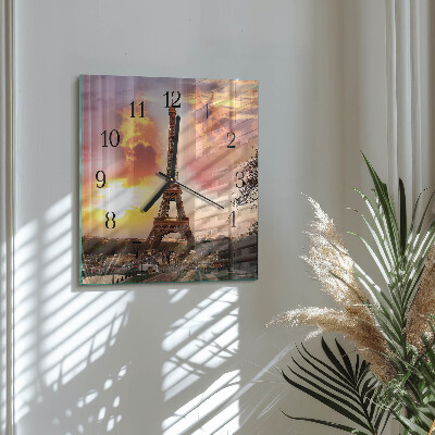 Wanduhr aus glas Eiffelturm Paris