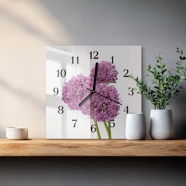 Wanduhr aus glas Blume