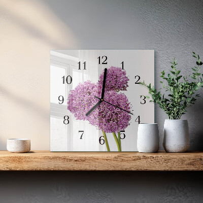Wanduhr aus glas Blume