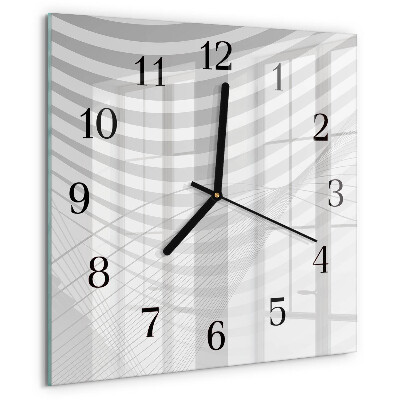 Wanduhr aus glas Abstrakte Linien