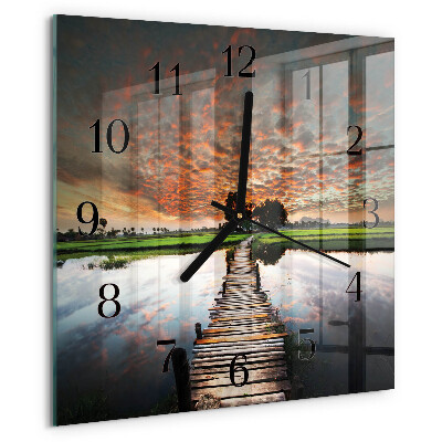 Wanduhr aus glas Meadow Bridge