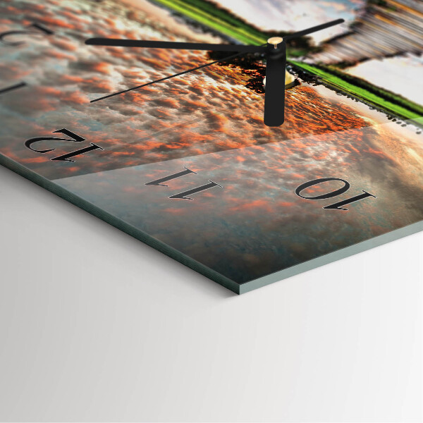 Wanduhr aus glas Meadow Bridge
