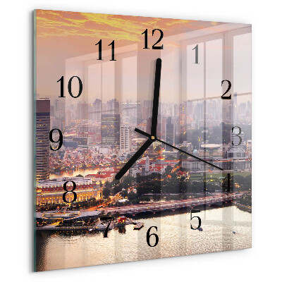 Wanduhr aus glas Stadt