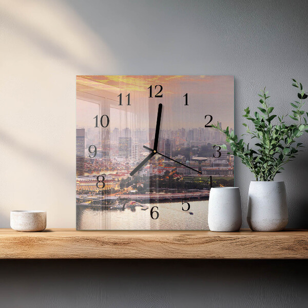 Wanduhr aus glas Stadt