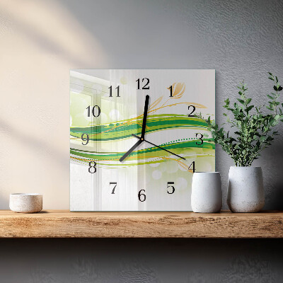 Wanduhr aus glas Abstrakte Linien