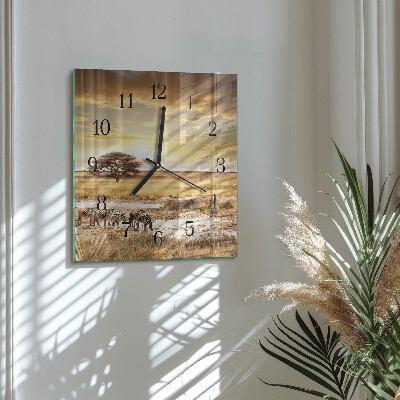 Wanduhr aus glas Zebras
