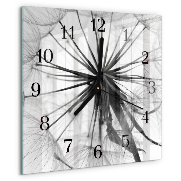 Wanduhr aus glas Löwenzahn