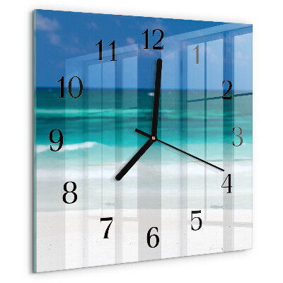 Wanduhr aus glas Strand Meer