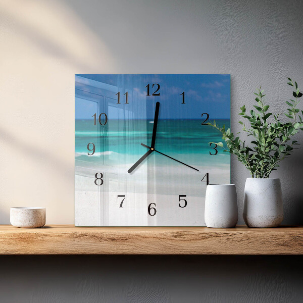 Wanduhr aus glas Strand Meer