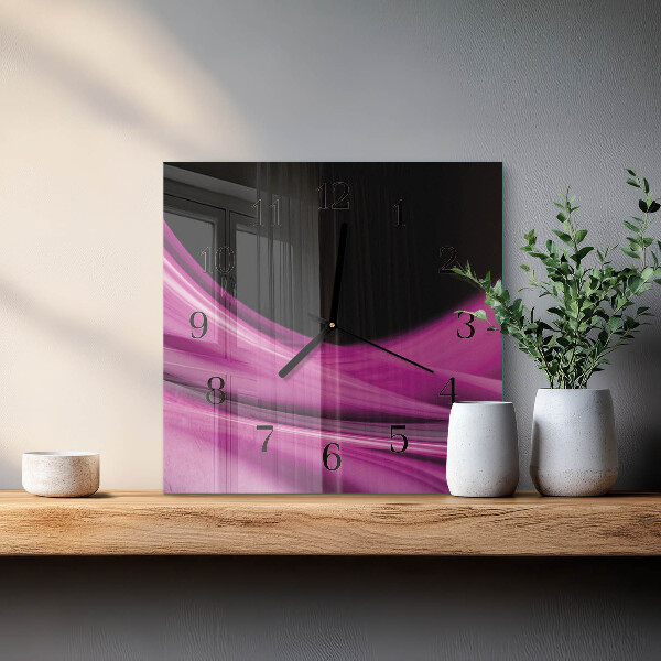 Wanduhr aus glas Abstrakte Linien
