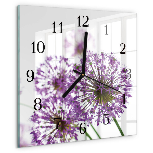 Wanduhr aus glas Blume