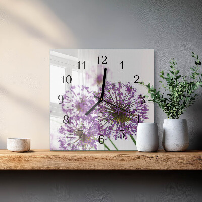 Wanduhr aus glas Blume