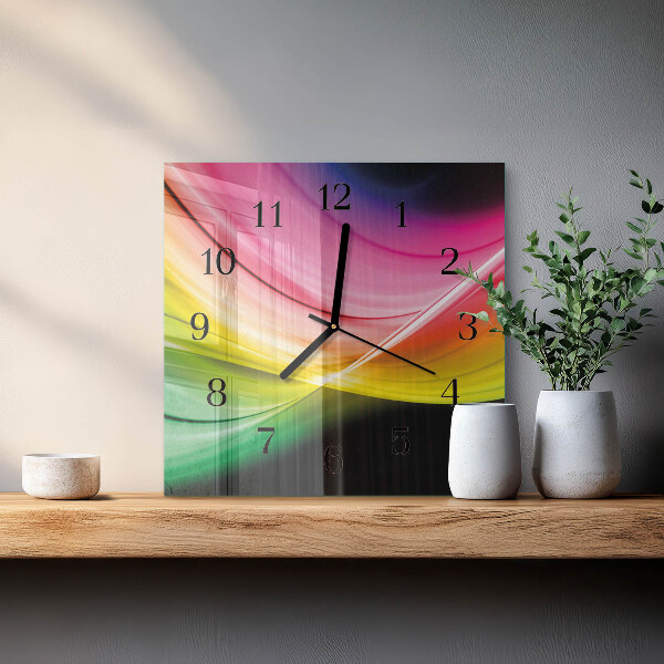 Wanduhr aus glas Abstrakte Linien