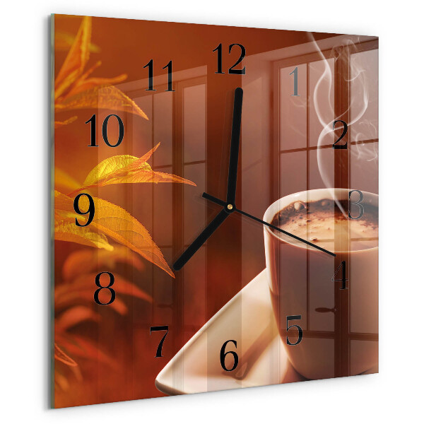 Wanduhr aus glas Kaffee