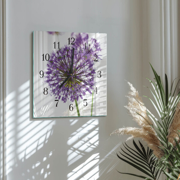 Wanduhr aus glas Blume