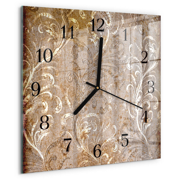Wanduhr aus glas Blumenmuster