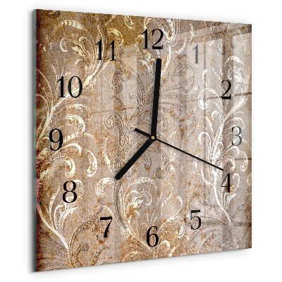 Wanduhr aus glas Blumenmuster