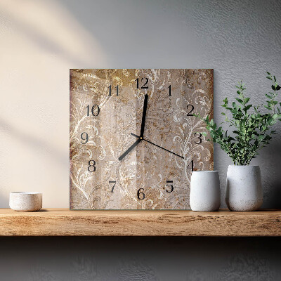 Wanduhr aus glas Blumenmuster