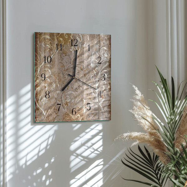 Wanduhr aus glas Blumenmuster