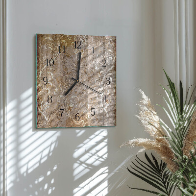 Wanduhr aus glas Blumenmuster