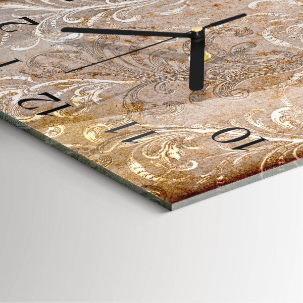 Wanduhr aus glas Blumenmuster