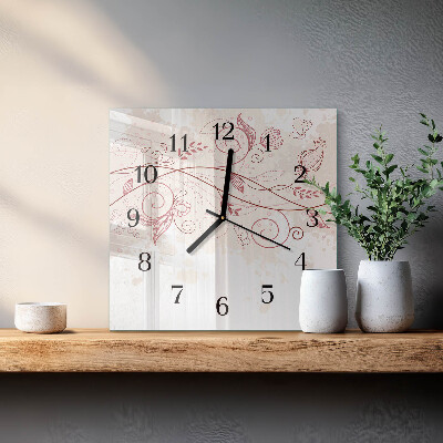Wanduhr aus glas Blumenkunst
