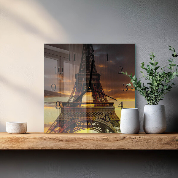 Wanduhr aus glas Eiffelturm Paris