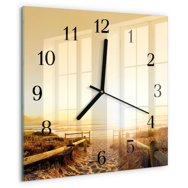 Wanduhr aus glas Strandweg