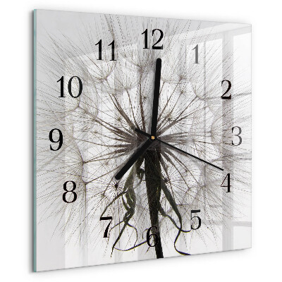 Wanduhr aus glas Löwenzahn