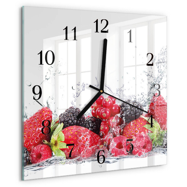 Wanduhr aus glas Obst
