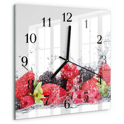 Wanduhr aus glas Obst