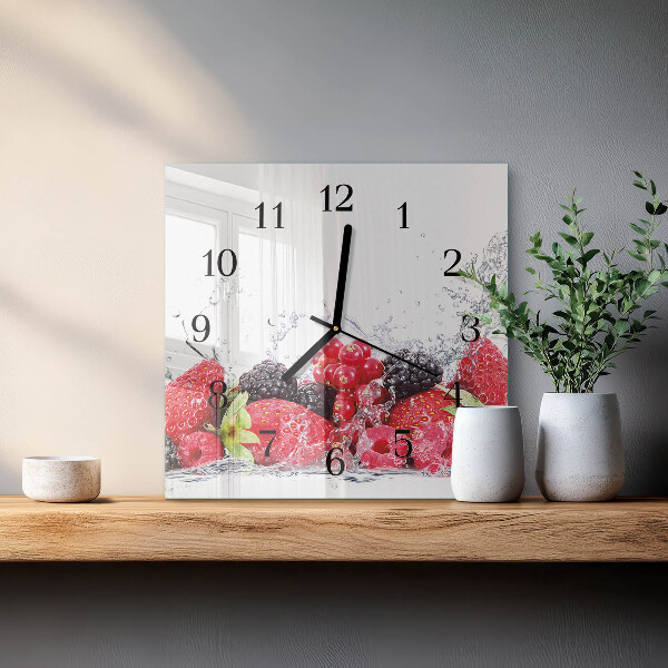 Wanduhr aus glas Obst