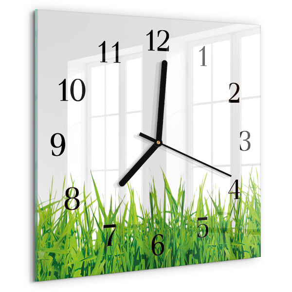 Wanduhr aus glas Gras
