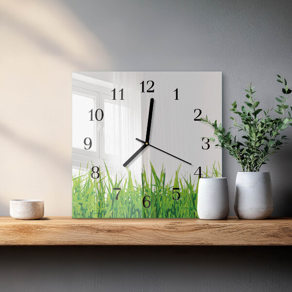 Wanduhr aus glas Gras
