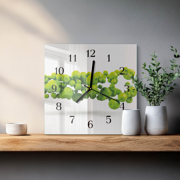 Wanduhr aus glas Äpfel