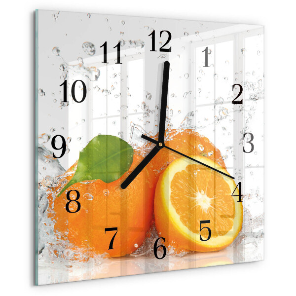 Wanduhr aus glas Orangen