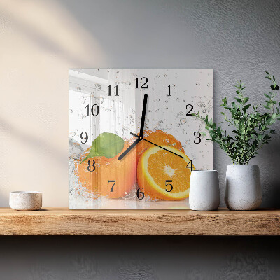 Wanduhr aus glas Orangen