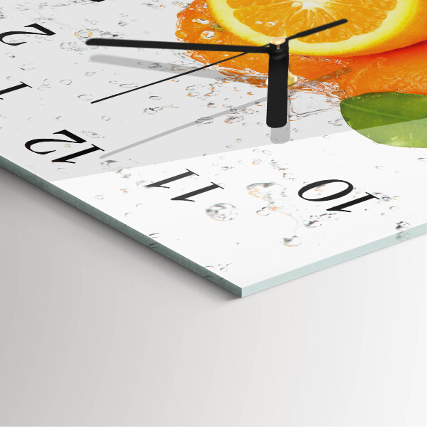 Wanduhr aus glas Orangen