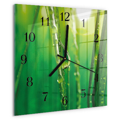 Wanduhr aus glas Grastropfen