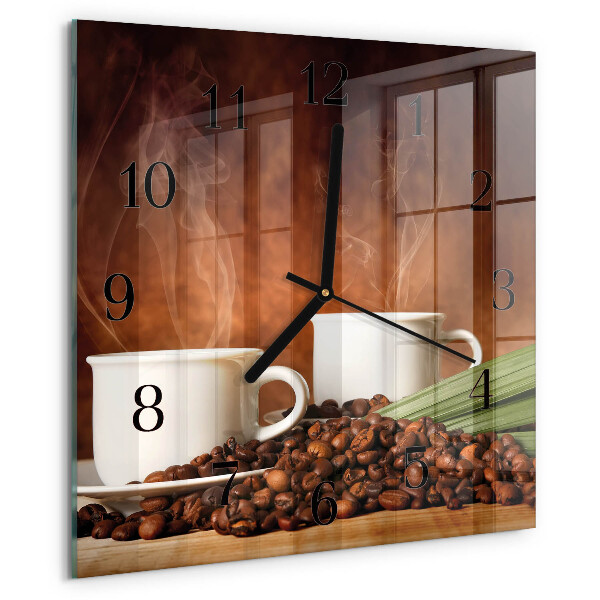 Wanduhr aus glas Kaffeetassen