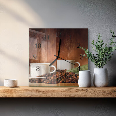 Wanduhr aus glas Kaffeetassen