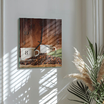 Wanduhr aus glas Kaffeetassen